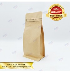 Túi đáy bằng pocket zipper giấy kraft ghép bạc 250g (50 túi)